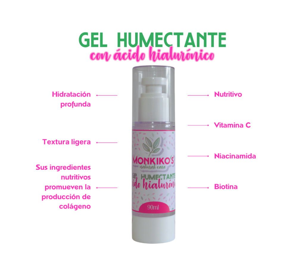 Gel Humectante Facial Con Ácido Hialurónico 80 ml - Monkiko's Natural Care